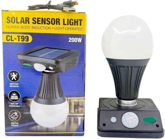 Ηλιακό Φωτιστικό 200W Ψυχρό Λευκό 6000K με Αισθητήρα Κίνησης και Φωτοκύτταρο 16.5x9x8.5εκ.