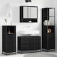 vidaXL Blat cu Lavoar, Oglindă & Coloană L35xW37.5xH100cm Black Beech