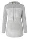 Women's Long Sleeve Nursing Top Light Gray Stripes Polyester