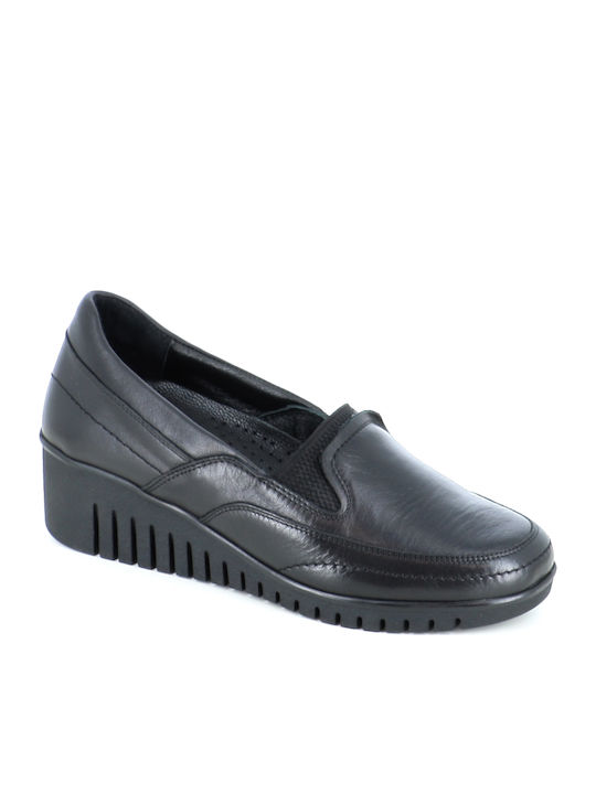 Γυναικεία Slip-On Δερμάτινα Μαύρα