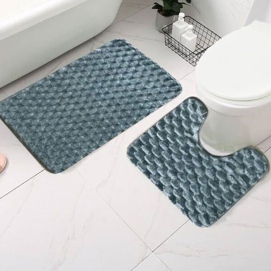 SpitiBazaar Σετ Πατάκια Μπάνιου SD-3965 Γκρι 2τμχ