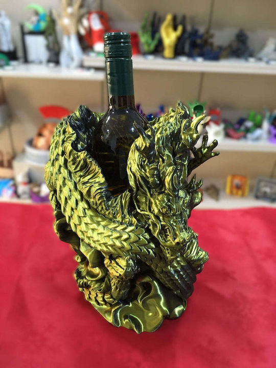 3D Art Shop Επιτραπέζια Μπουκαλοθήκη Μεταλλική Μαύρη 20x19x24εκ.