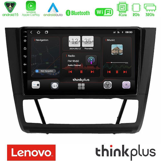 Lenovo Car Audio System for BMW E81 / E82 / E87 2007-2011 with A/C (Bluetooth/USB/WiFi/GPS/Apple-Carplay/Android-Auto) with Touch Screen 9"