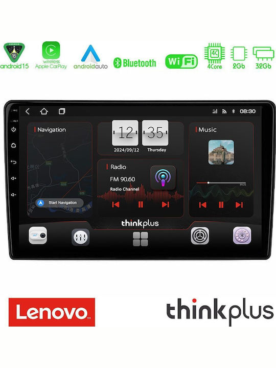 Lenovo Auto-Audiosystem für Alfa Romeo Brera / Spinne 2004-2011 (Bluetooth/USB/WiFi/GPS/Apple-Carplay/Android-Auto) mit Touchscreen 9"