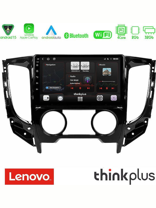 Lenovo Car Audio System for Fiat Fullback Mitsubishi L200 2016 with A/C (Bluetooth/USB/WiFi/GPS/Apple-Carplay/Android-Auto) with Touch Screen 9"