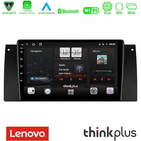 Lenovo Car Audio System for BMW E39 / X5 (E53) 2002 2005 (Bluetooth/USB/WiFi/GPS/Apple-Carplay/Android-Auto) with Touch Screen 9"