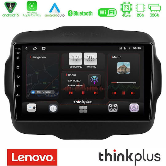 Lenovo Car Audio System for Jeep Renegade 2015-2019 (Bluetooth/USB/WiFi/GPS/Apple-Carplay/Android-Auto) with Touch Screen 9"