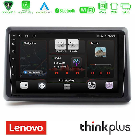 Lenovo Car Audio System for Renault Express 2020-2025 (Bluetooth/USB/AUX/WiFi/GPS/Apple-Carplay/Android-Auto) with Touch Screen 9"