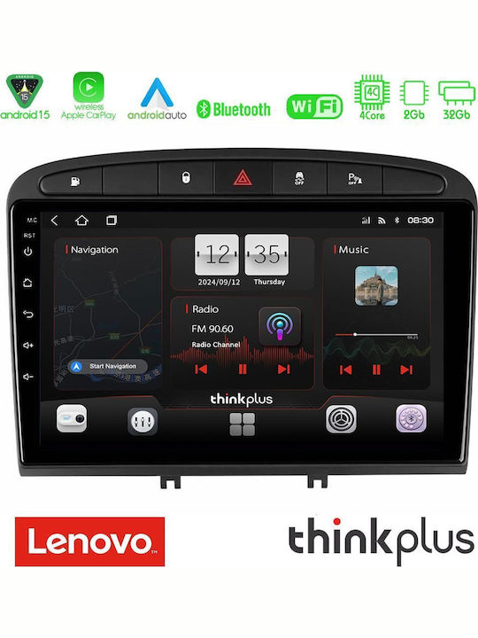 Lenovo Car Audio System for Peugeot 308 / RCZ 2007-2012 (Bluetooth/USB/AUX/WiFi/GPS/Apple-Carplay/Android-Auto) with Touch Screen 9"