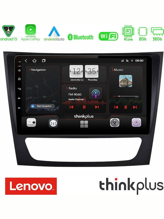 Lenovo Auto-Audiosystem für Mercedes-Benz E Klasse / CLS Klasse 2003-2010 (Bluetooth/USB/AUX/WiFi/GPS/Apple-Carplay/Android-Auto) mit Touchscreen 9"