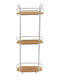 Atmosphera Wall Mounted Bathroom Shelf Bamboo 25x14x63cm Silver