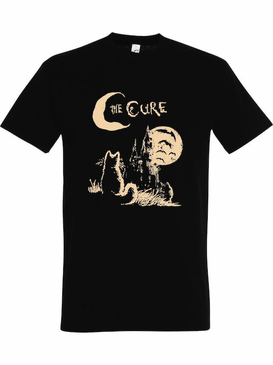 T-shirt Unisex " Cure Band Cat Moon " Black