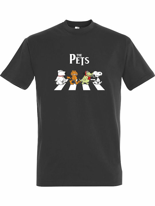 T-shirt Unisex " Pets Abbey Road " Dark Grey