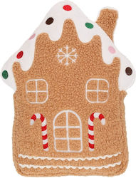 Μαξιλαρι Σπιτι Gingerbread 29x11cm Καφε Λευκο