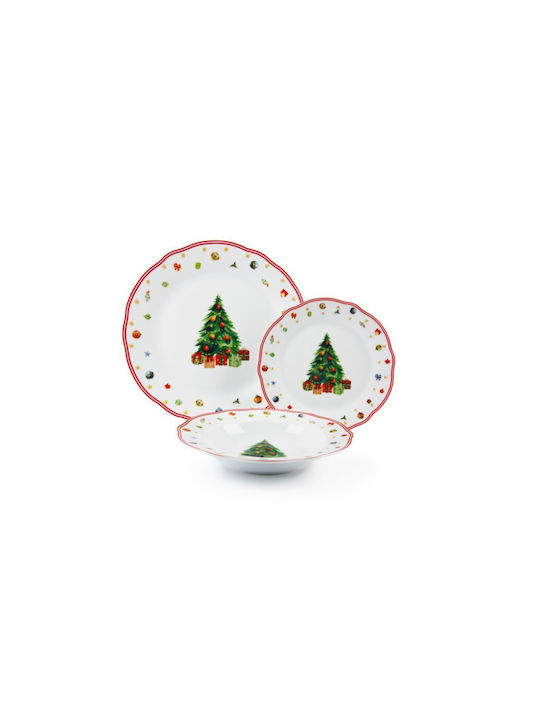 Excelsa Set Weihnachtliche Geschirr Porzellan Mehrfarbig 18Stück