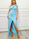 Sommer Maxi Abendkleid Baby Blue