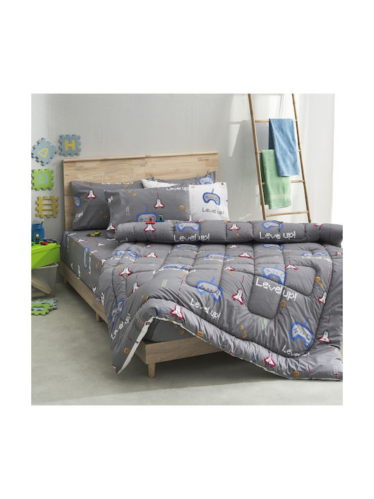 Charalambidis Textiles Παιδικό Πάπλωμα Μονό Γκρι 160x230εκ.
