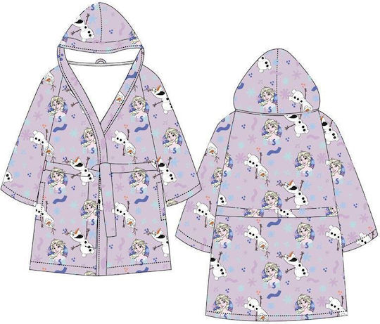 Disney Halat de Baie pentru Copii Frozen Lilac cu Glugă