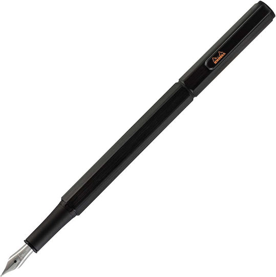 Rhodia Kaweco Fountain Pen Extra Fine Black Aluminum with Black Ink