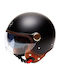 Marko Helmets Grasse Мат черно Мотоциклетна каска Джет ECE 22.06 с Sunvisor