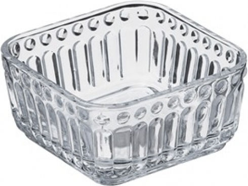 Leone Serving Bowl Square Glass 4pcs