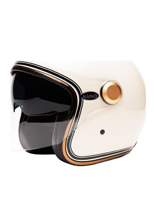 Marko Helmets Boreal Cream Κράνος Μηχανής Jet E...