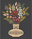 Card Hollywood Without Message Wooden Vase Heart Black Background
