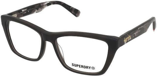 Superdry Femei Plastic Rame Ochelari Ochi de pisică Negru SDO 3051 104