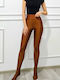 Schulung Frauen Lang Leggings Hochgeschnitten Brown