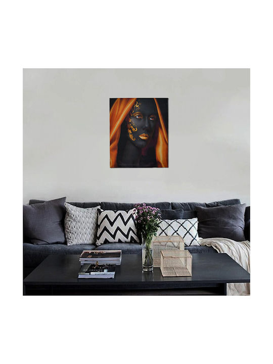 Golden Style Led Segeltuch Gemälde mit LED-Lichtern 45 x 35 cm