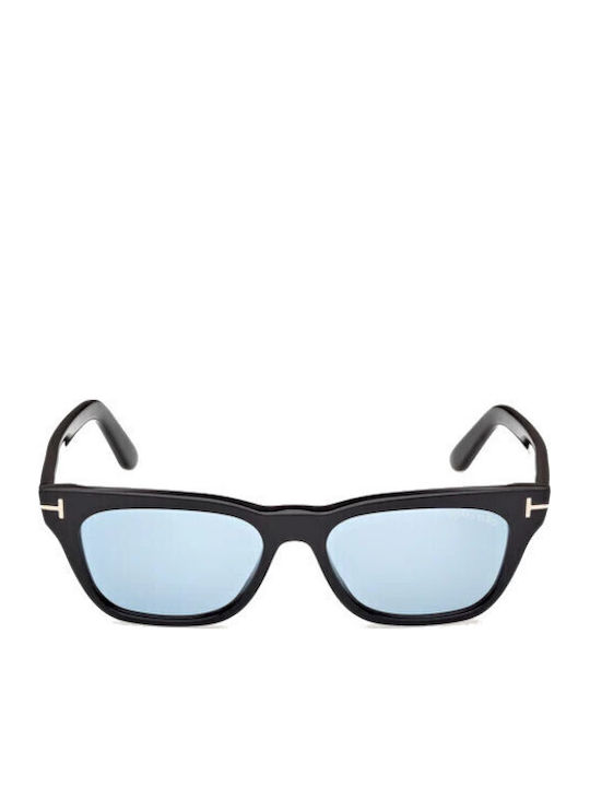 Tom Ford Unisex Sunglasses With Black Horn-Rimmed Frame And Blue Gradient Lens FT1362 01V
