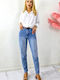 Women's Denim Monochrome Long Sleeve Shirt White