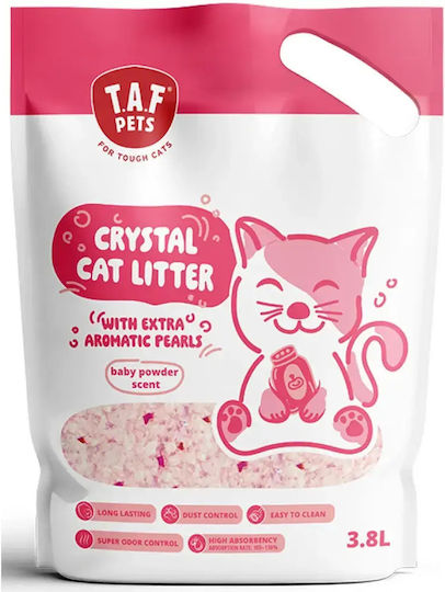 T.A.F. Pets Kristall Katzenstreu mit Duft Babypuder 1.6kg / 3.8Es