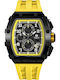 Tsar Bomba Herrenuhr 44mm Chronograph Batterie mit Gelb Metallarmband