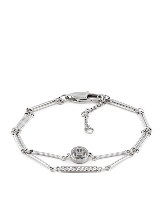 Tommy Hilfiger Women's Silver Bracelet with Zircon 19cm
