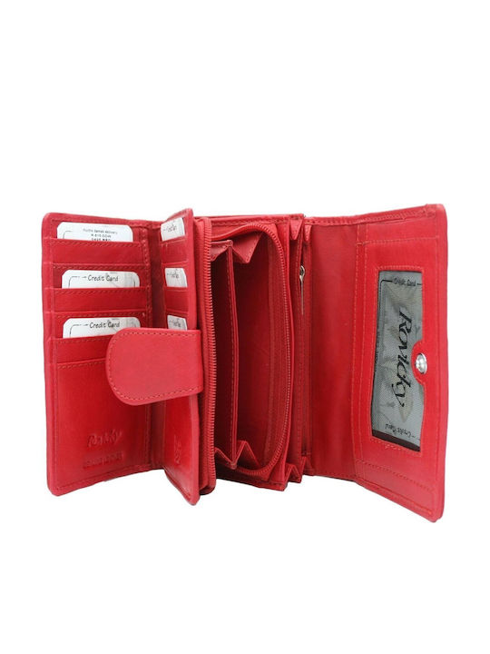 Μεγάλο Δερμάτινο Γυναικείο Πορτοφόλι με RFID Κόκκινο