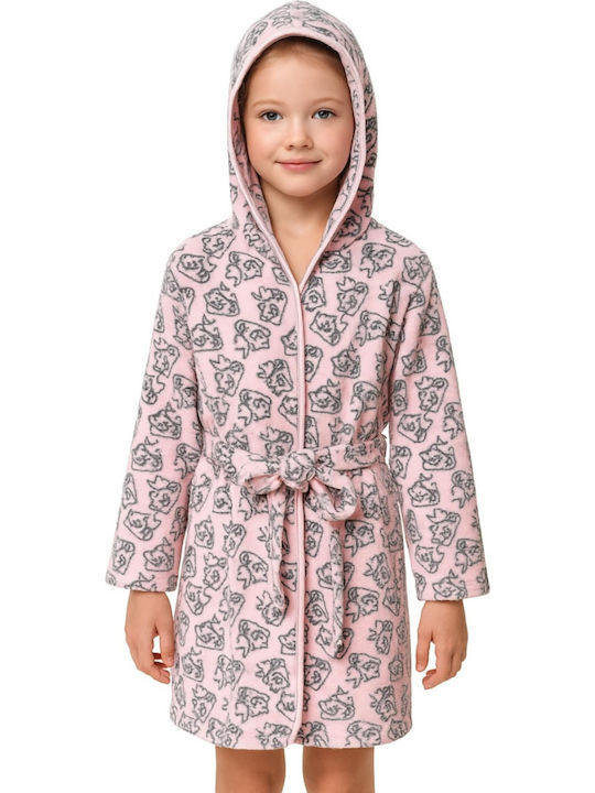Galaxy Παιδική Ρόμπα Χειμωνιάτικη Fleece Ροζ