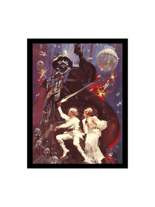 Star Wars Montage Painting Wooden Framed 30x40cm Print Fp14500p