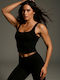 Γυναικείο Crop Top με Δαντέλα Black