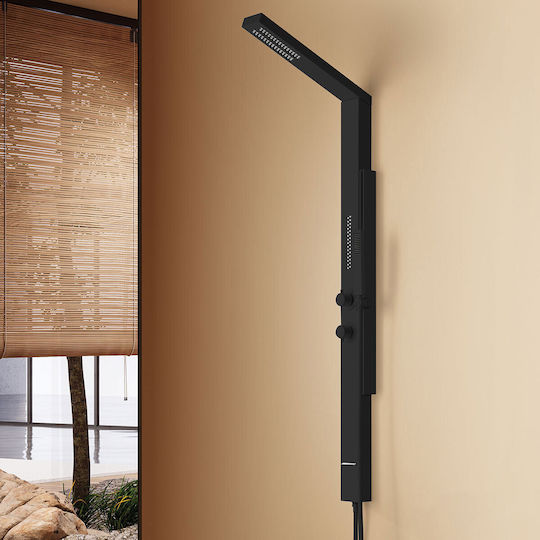 Icos Pool Shower Made of Aluminum with Height 140cm Black