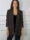 Lung Blazer pentru femei Sacou Dark Brown
