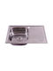 Inter Ceramic Drop-In Kitchen Sink Right Inox with Faucet M80xP50cm Gray