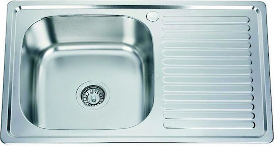 Inter Ceramic Drop-In Küchenspüle Inox M80xB50cm Silber