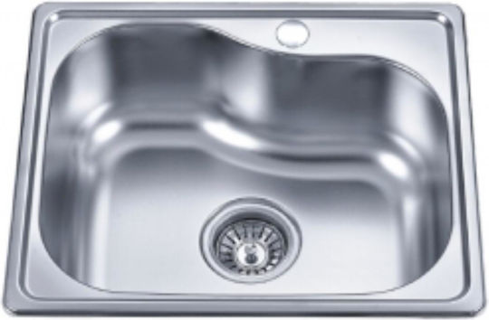 Inter Ceramic Chiuvetă De Bucătărie Drop-In Inox Finisaj Periat Cu Robinet L47.5xLățime40cm Argintie