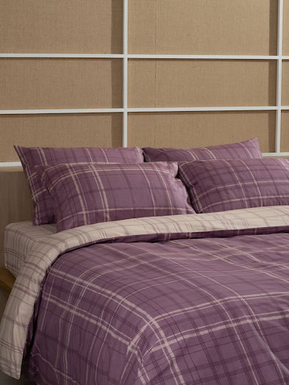 Sunshine Feelings 2066 Σετ Διπλό 4τμχ 150x205+30εκ. με Λάστιχο Mauve