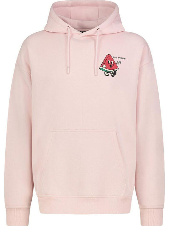 Φούτερ με Κουκούλα Light Pink