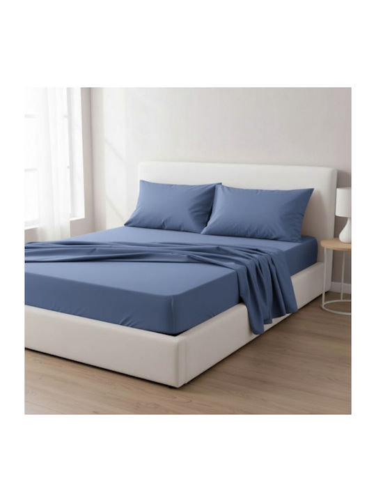 Olia Home Сет Чаршафи Двойни 200x260см. Light-blue 4бр