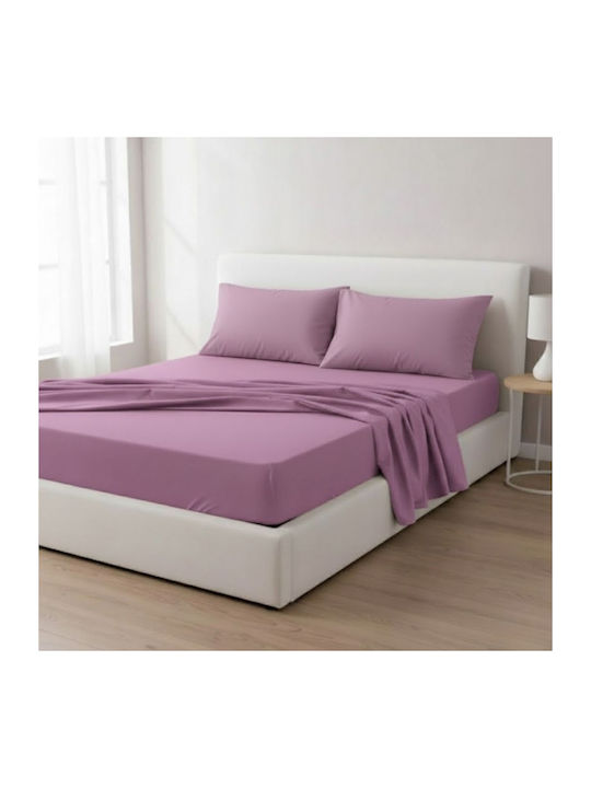 Olia Home Σετ Σεντόνια Μονά 160x260εκ. Λιλά (3τμχ)