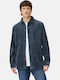 Μακρυμάνικo Κοτλέ Overshirt σε Κανονική Γραμμή Μπλε