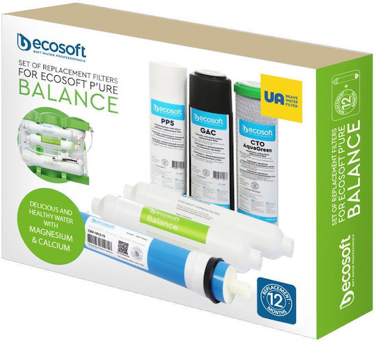 Ecosoft Filtru de Apă de Înlocuire Osmoză inversă din Cărbune Activ 10" 5 μm - micrometru 6buc